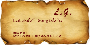Latzkó Gorgiás névjegykártya